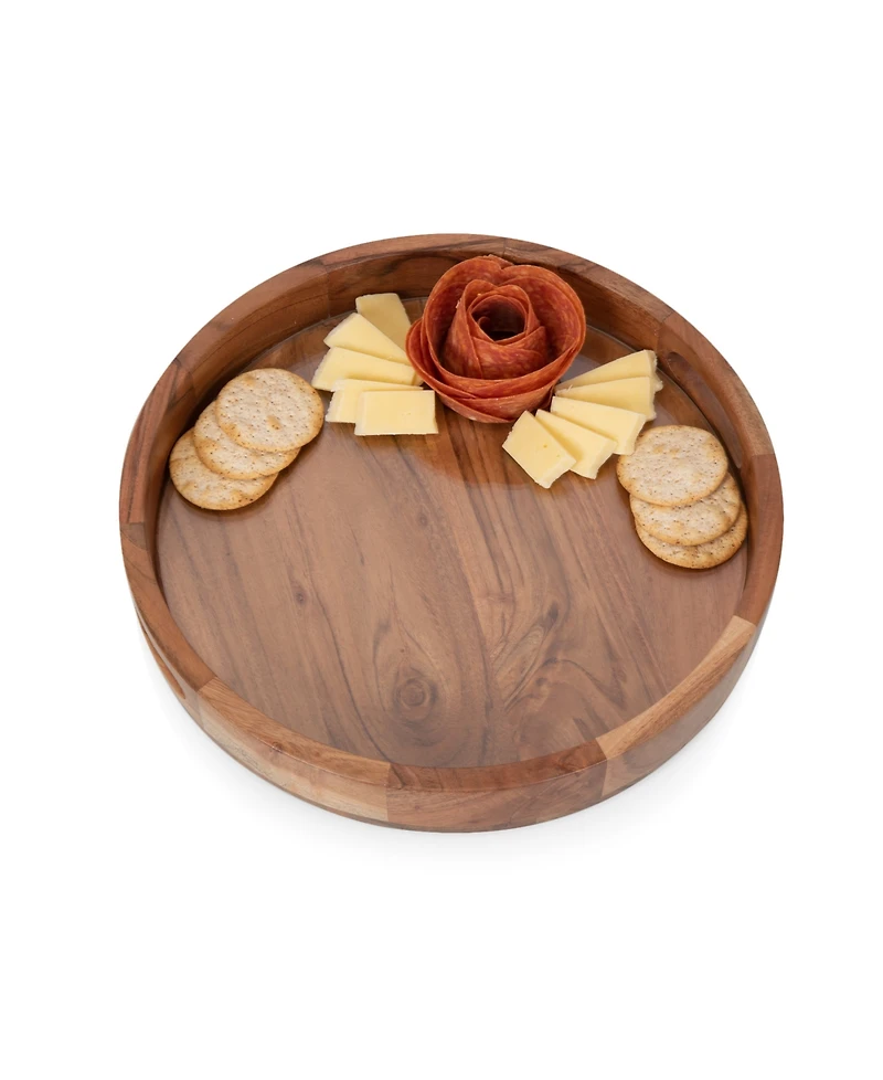 Toscana Barista Acacia Wood Glass Serving Tray