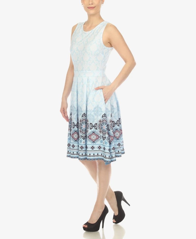 Women's Fit and Flare Knee Length Dress