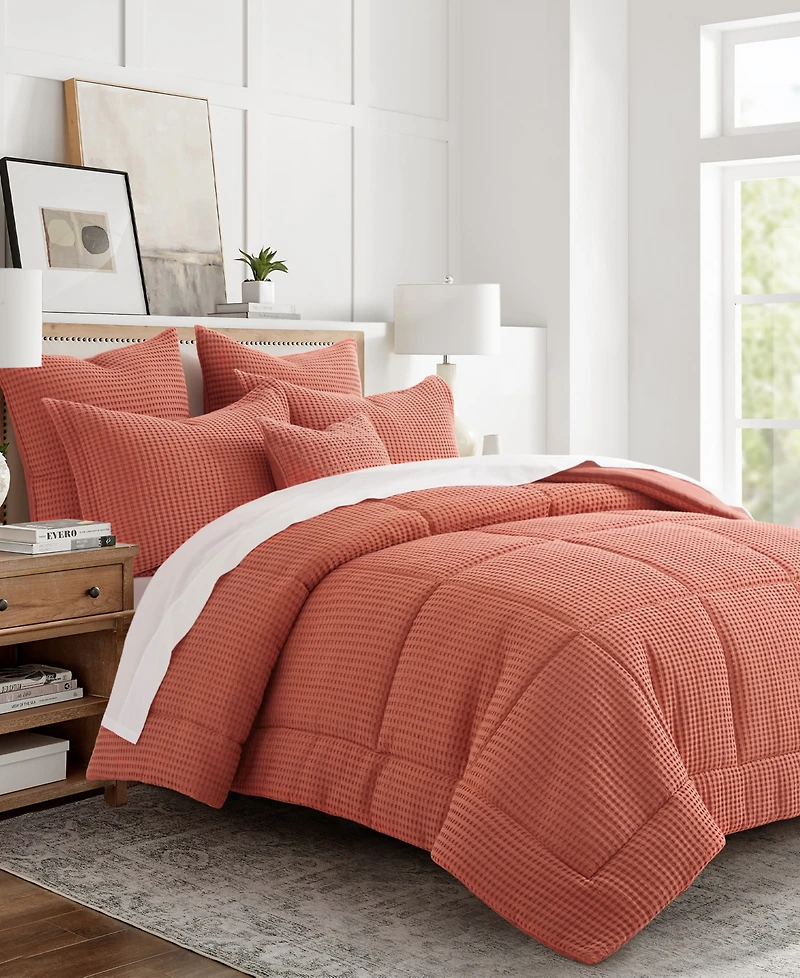 Levtex Mills Waffle Textured 3-Pc. Duvet Cover Set