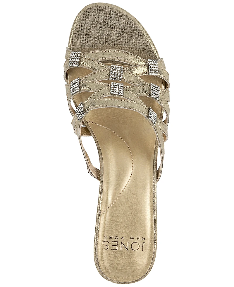 Jones New York Women's Kaleena Embellished Kitten Heel Dress Sandals