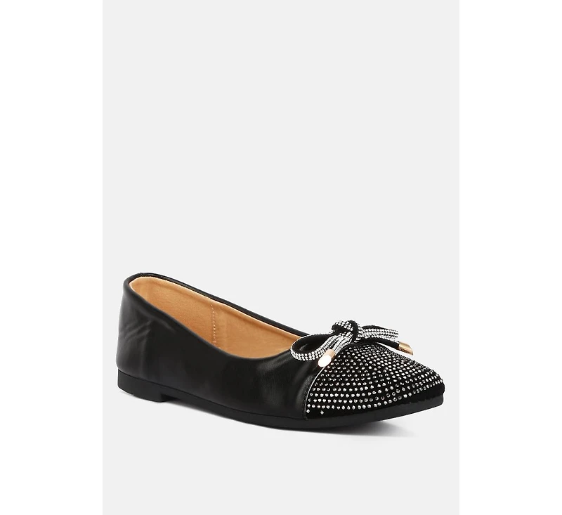 aine rhinestones embellished toe cap ballerinas