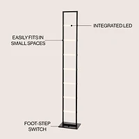 Jonathan Y Ivan 59.3" Minimalist Modern Iron Ladder Dimmable Integrated Led Floor Lamp, Black
