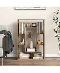 7-Cube Geometric Bookshelf with Anti-Toppling Device Modern Open Bookcase
