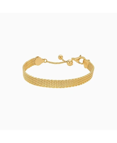 Bearfruit Jewelry Sterling Silver 18k Gold Plated Mash Chain Adjustable Bracelet