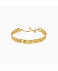 Bearfruit Jewelry Sterling Silver 18k Gold Plated Mash Chain Adjustable Bracelet