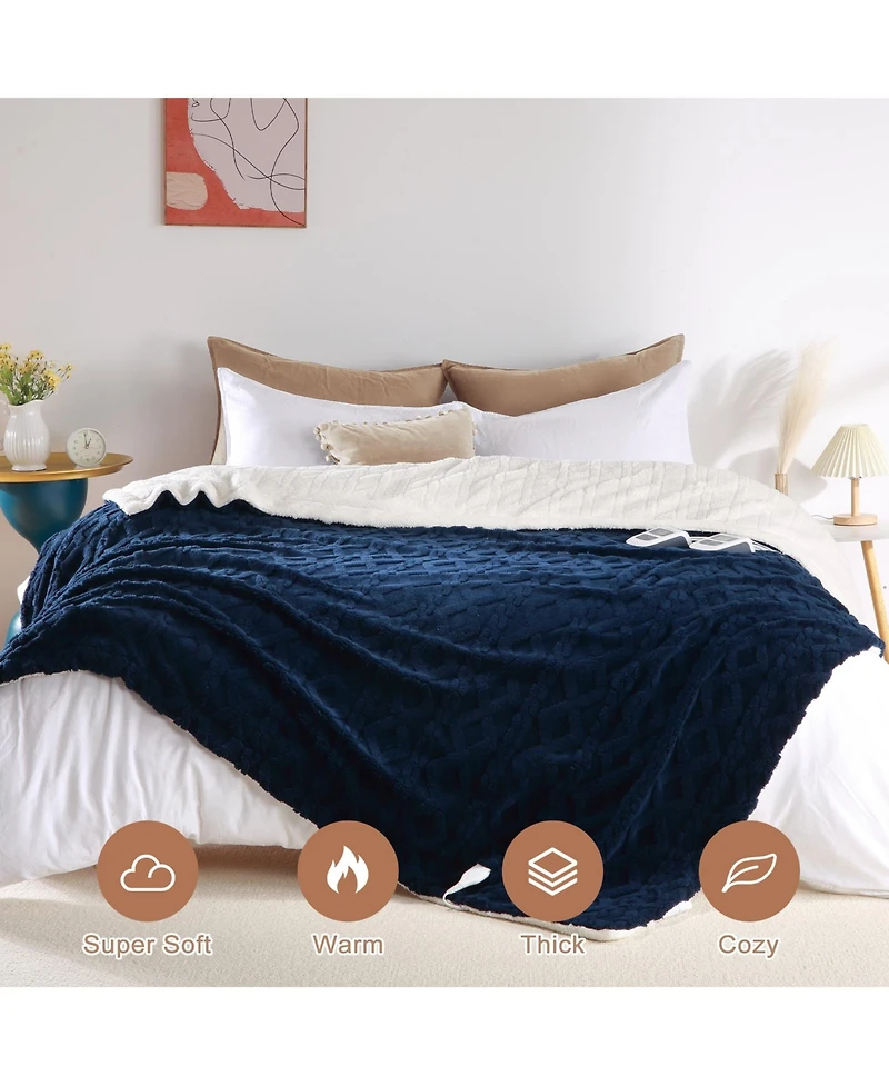 Caromio King Size Tufted Electric Heated Blanket with Dual Control, 100" x 90"