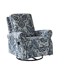 Evelia Floral Swivel Rocker Manual Recliner