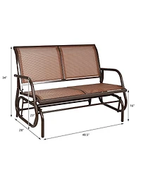 Sugift Swing Glider Chair 48 Inch Loveseat Rocker Lounge Backyard