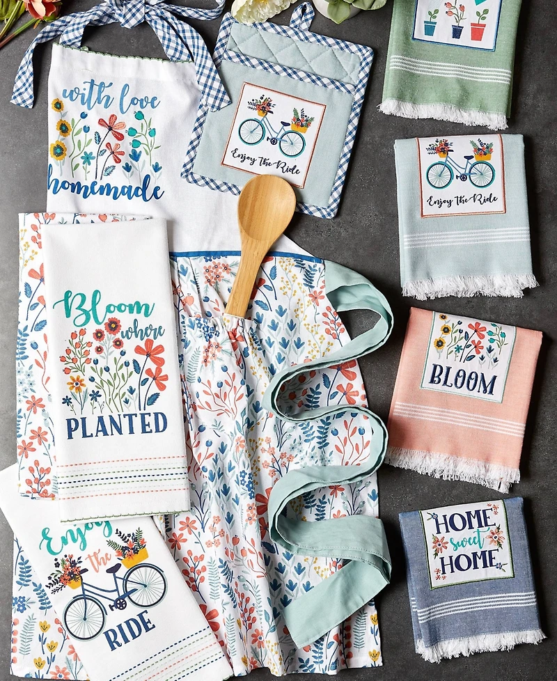 Design Imports Kitchen Gift Set Collection, Pot Holder 3 Dish Towels, Enjoy the Ride, 4 Piece