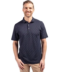 Cutter & Buck Virtue Eco Pique Tile Print Recycled Mens Big Tall Polo Shirt