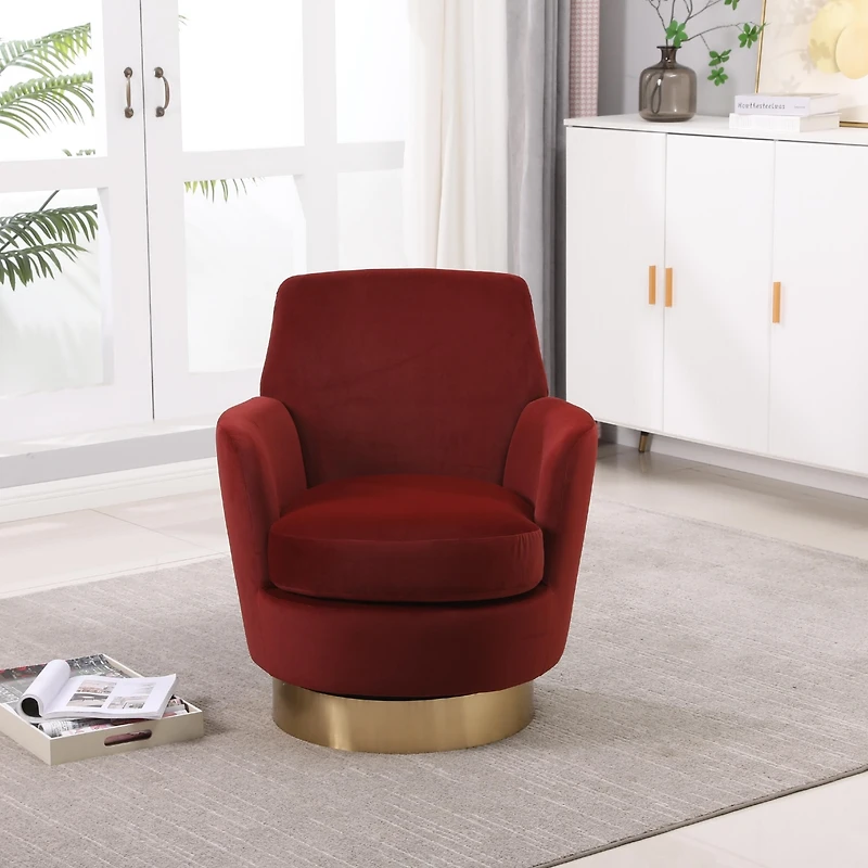 Streamdale Swivel Barrel Chair with Gold Base