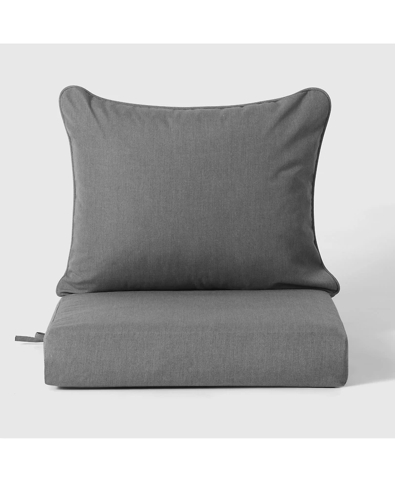 WestinTrends Water Repellent Outdoor 2-Piece Deep Set Patio Seat Back Chair Cushions, 25" x