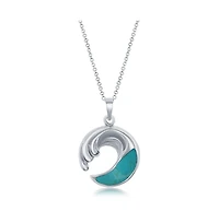 Sterling Silver Wave Turquoise Pendant