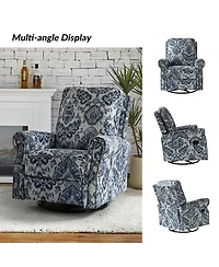 Evelia Floral Swivel Rocker Manual Recliner