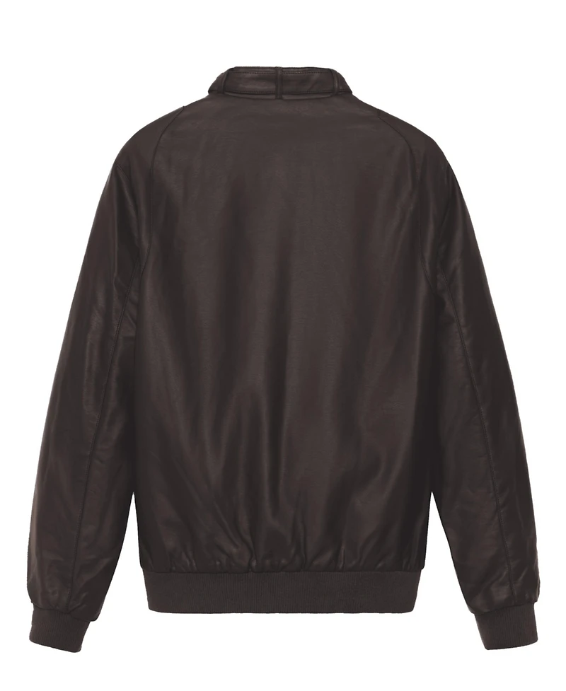 Members Only Men's Faux Leather Iconic Racer Jacket