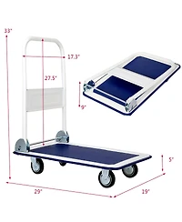 Sugift 330 lbs Platform Cart Dolly Foldable Warehouse Push Hand Truck