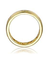GiGiGirl 14k Yellow Gold Plated with & Orange Enamel Daisy Stacking Band Ring for Kids/Teens