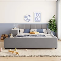 Velvet Upholstered Grounded Bed Set