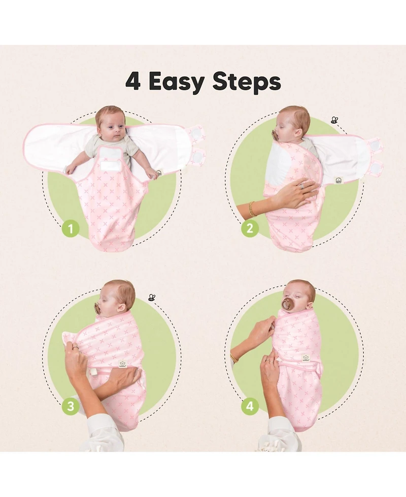 KeaBabies 3pk Soothe Zippy Baby Swaddles 0-6 Months, Newborn Sleep Sacks, Zipper Swaddle, Wearable Swaddle Blanket