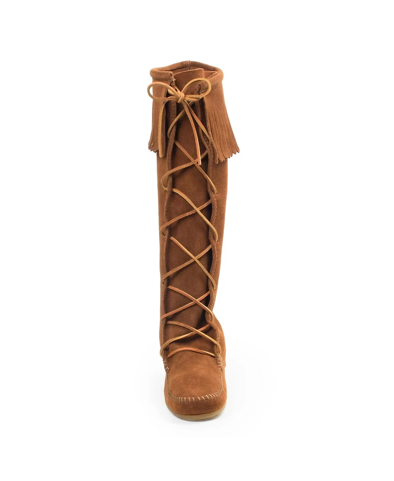 Minnetonka Women's Suede Front Lace Knee High Boots