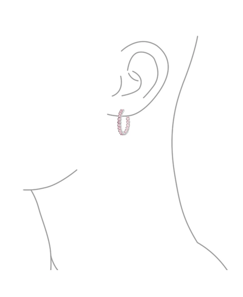 Bling Jewelry Square Cubic Zirconia Princess Cut Cz Inside Out Statement Hoop Earrings Prom 1.25 Diameter