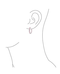 Bling Jewelry Square Cubic Zirconia Princess Cut Cz Inside Out Statement Hoop Earrings Prom 1.25 Diameter