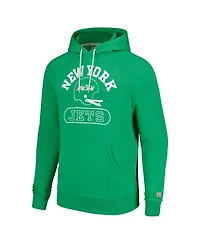 Homage Men's & Women's Green New York Jets Helmet Tri-Blend Pullover Hoodie