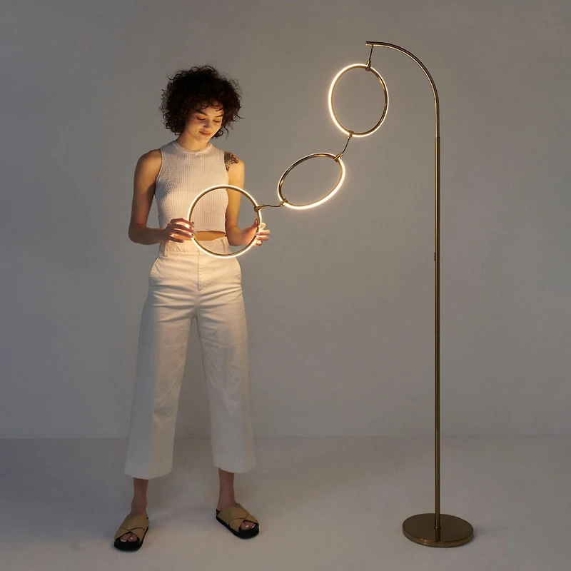 Brightech Nova 74" Dimmable Led Floor Lamp with Hanging Ring Design and Touch Control, Smart Plug Compatible