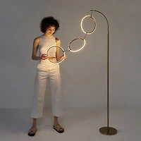 Brightech Nova 74" Dimmable Led Floor Lamp with Hanging Ring Design and Touch Control, Smart Plug Compatible
