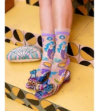 Sock Candy Women's Whimsical Mermaid Ruffle Sheer Sock