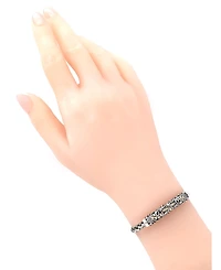 Devata Bali Filigree with Paddy Oval 5mm Chain Bracelet in Sterling Silver and 18K Gold
