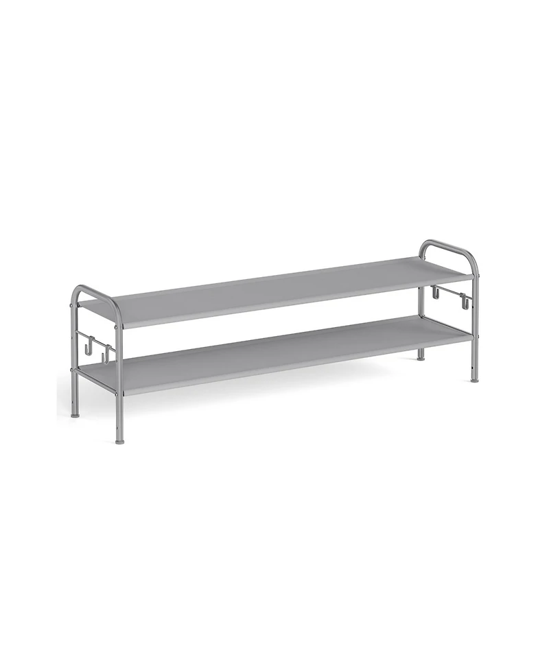 Slickblue Multi Tier Shoe Rack, Shoe Organizer, Fabric Shoe Shelf Storage, Height-Adjustable Shoe Rack, 2 Tier