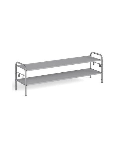 Slickblue Multi Tier Shoe Rack, Shoe Organizer, Fabric Shoe Shelf Storage, Height-Adjustable Shoe Rack, 2 Tier