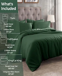 Superior Egyptian Cotton 400 Thread Count Solid Luxury Duvet Cover Set, Full/Queen