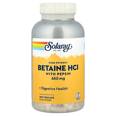 Solaray Betaine HCl with Pepsin High Potency - 250 VegCaps
