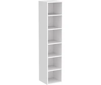 Tribesigns Modern White Bookcase, 6 Tier Cube Shelves Design, Tall Narrow Bookcase with Storage for Home Office