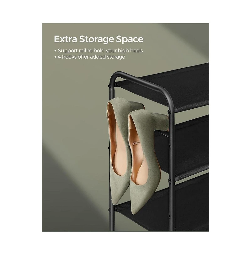 Slickblue Multi Tier Shoe Rack, Shoe Organizer, Fabric Shoe Shelf Storage, Height-Adjustable Shoe Rack