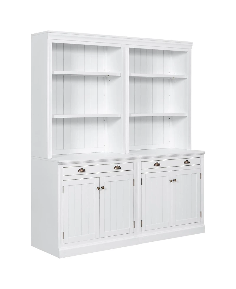 Streamdale 83.4"Tall Bookshelf Suite, Modern Bookcase Suite With Led Lighting