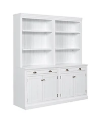 Streamdale 83.4"Tall Bookshelf Suite, Modern Bookcase Suite With Led Lighting