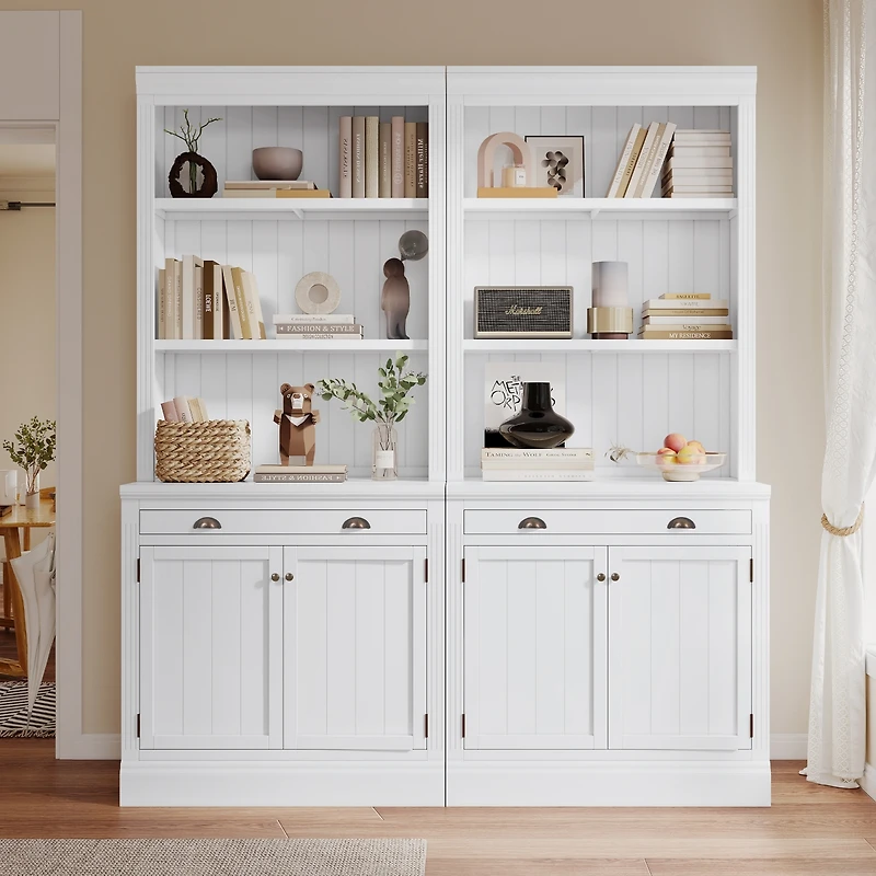 Streamdale 83.4"Tall Bookshelf Suite, Modern Bookcase Suite With Led Lighting