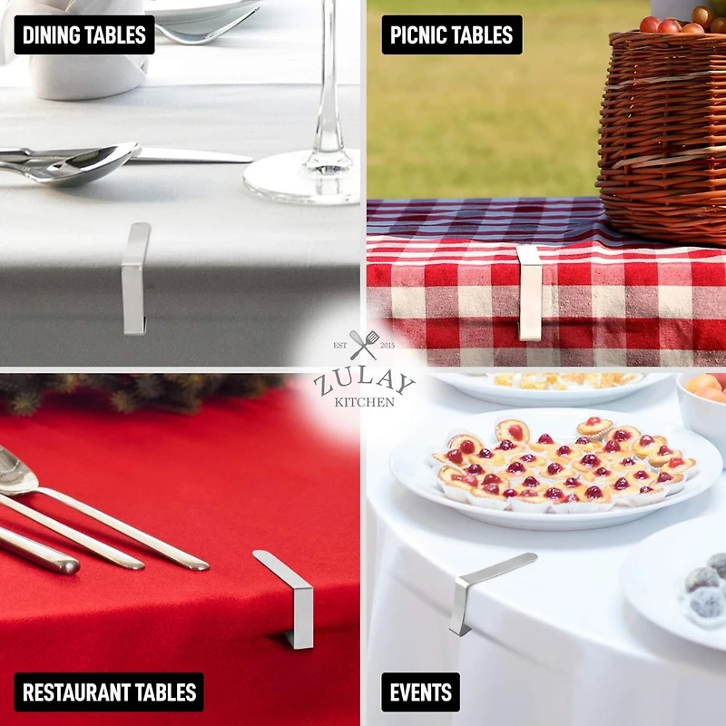 30 Pack Tablecloth Clips - Durable Stainless Steel Table Cloth Clips & Cover Clamps