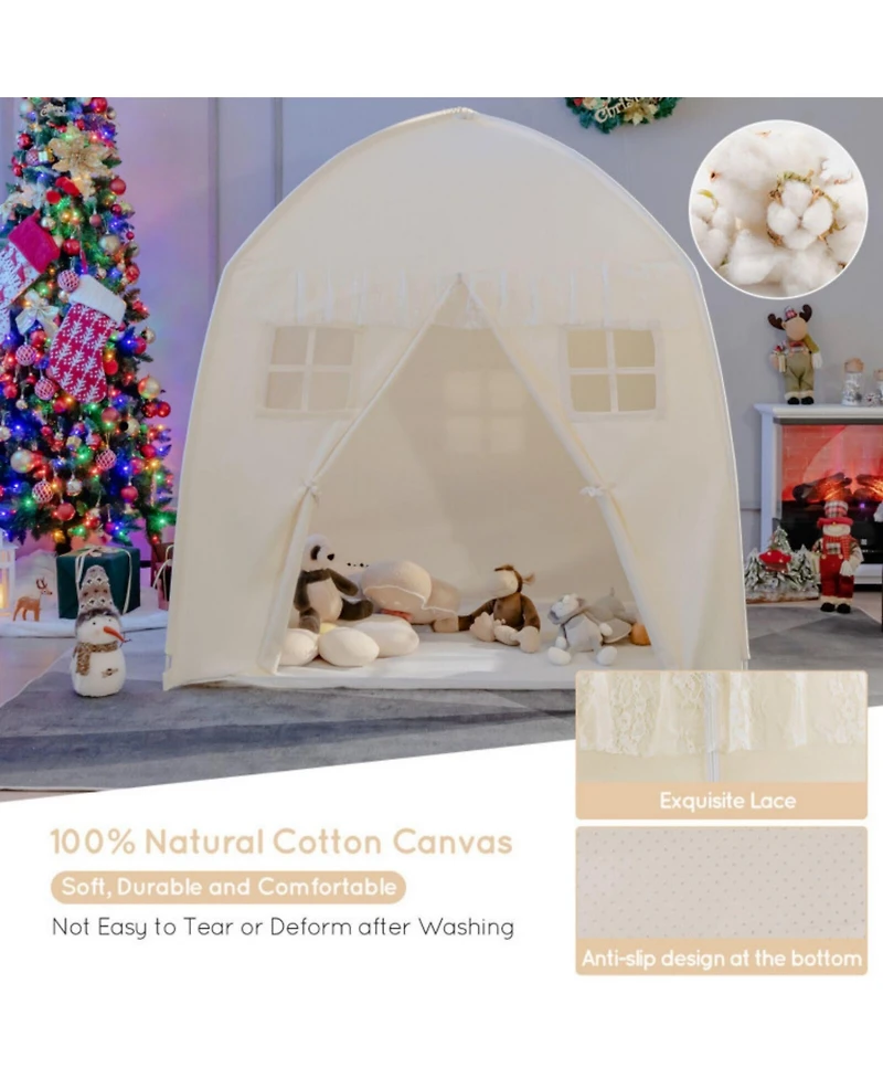 Sugift White Portable Indoor Kids Play Castle Tent