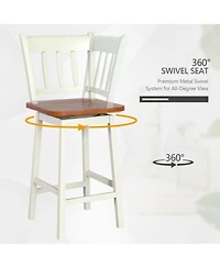 Sugift 24.5 Inches Set of 2 Swivel Bar Stools with 360° Swiveling