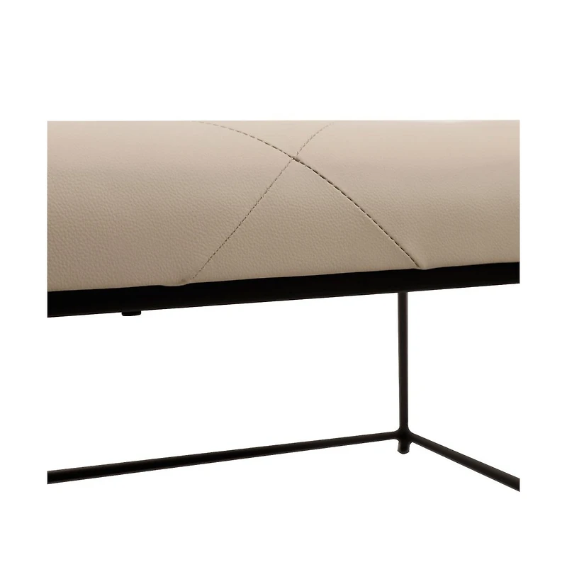 Merrick Lane Almas 30-Inch Square Tufted Ottoman With Durable Metal Frame