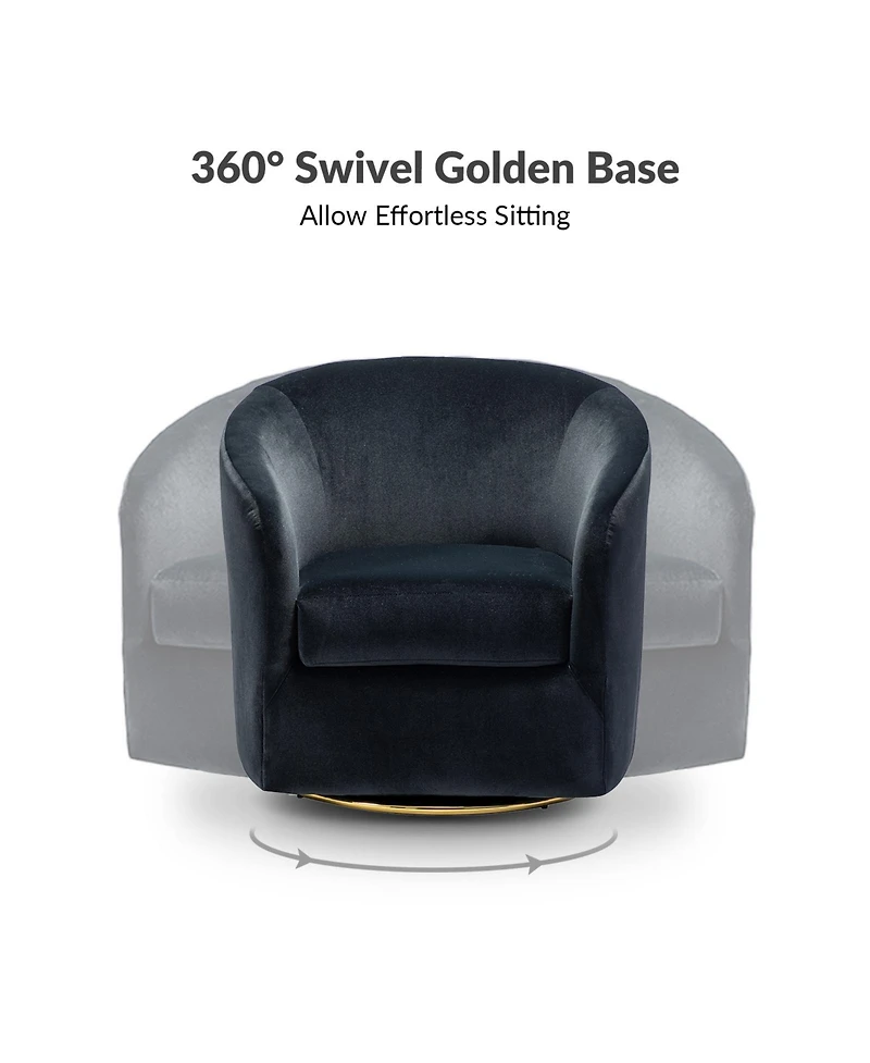 Swivel Accent Chair with Gold Metal Base for Living Room Nursery