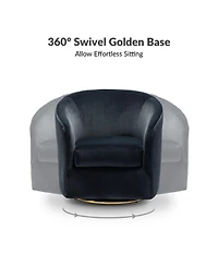 Swivel Accent Chair with Gold Metal Base for Living Room Nursery