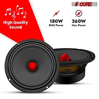 6.5 Inch Midrange Door Speaker 580W Subwoofer w Aluminum Bullet 4 Sub Woofer