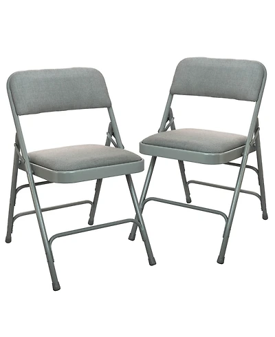 Emma+Oliver 2-Pack Advantage Padded Metal Folding Chair - Fabric Seat