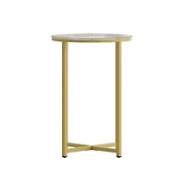 Fairdale End Table With Round Cross Brace Frame