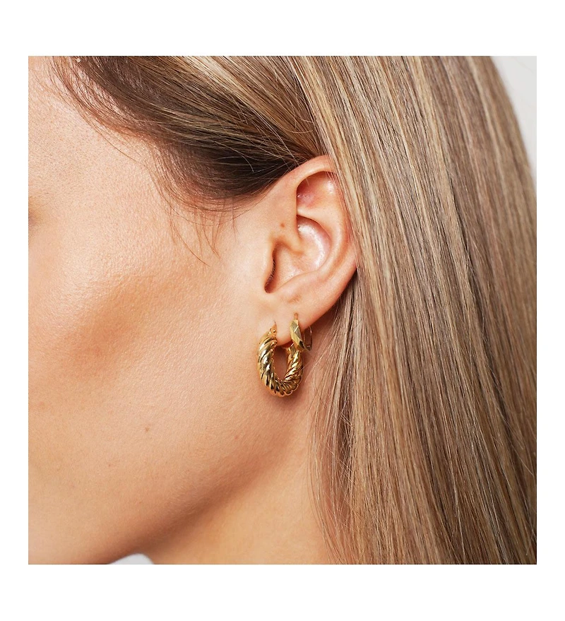 The Lovery Croissant Hoop Earrings 14K Gold